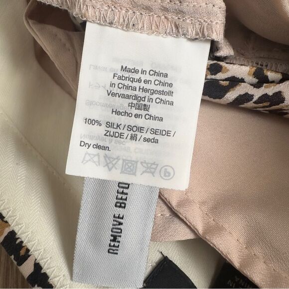 J. Crew 100% Silk Wide Leg Waist Tie Cropped Pant in Leopard Print Size 0 - Picture 10 of 11